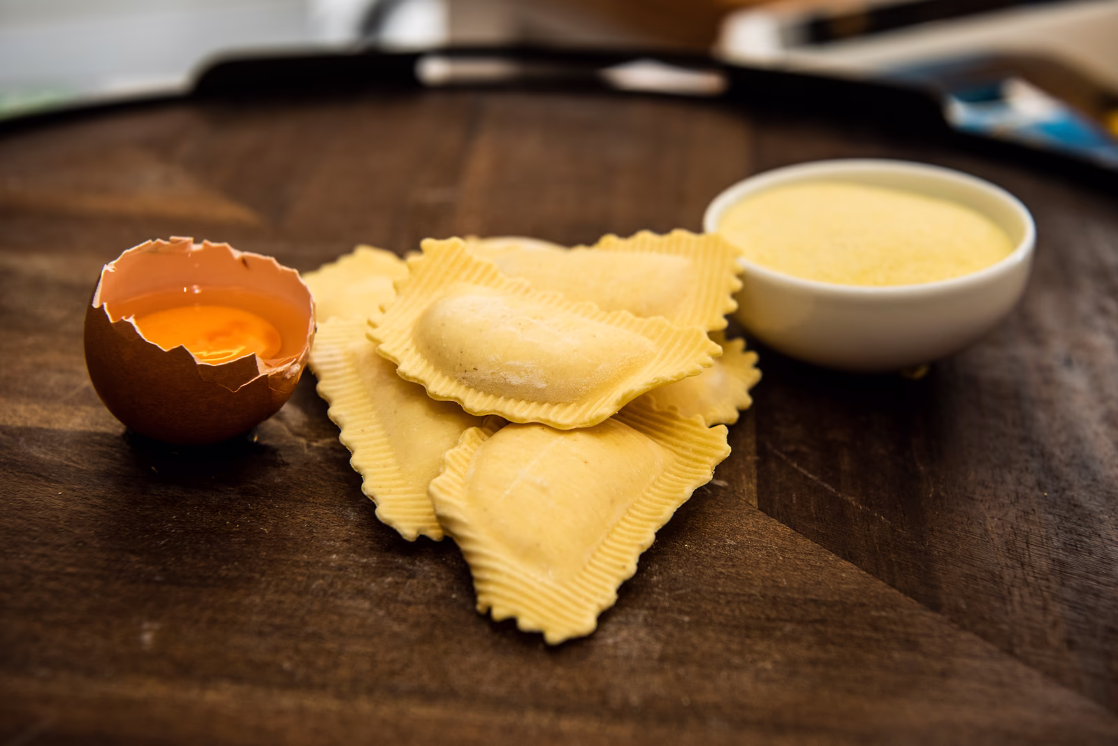 Fresh spinach and ricotta ravioli